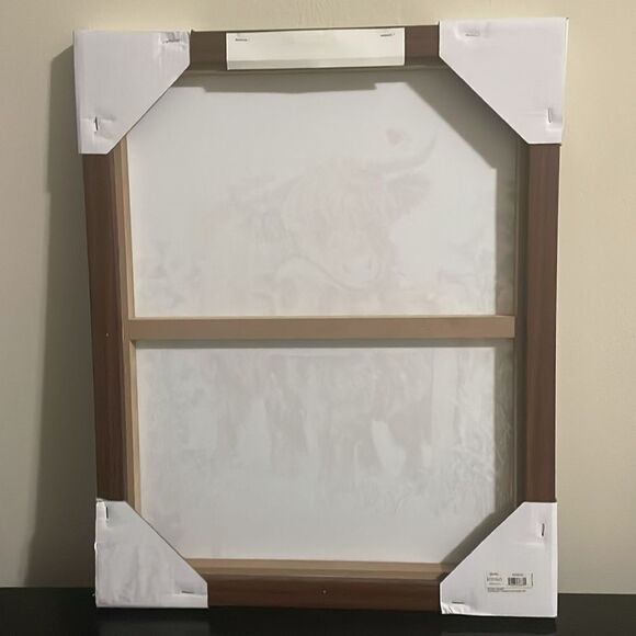 New Eccolo High land cow cattle farm barn canvas picture wooden frame wall art - Picture 4 of 4